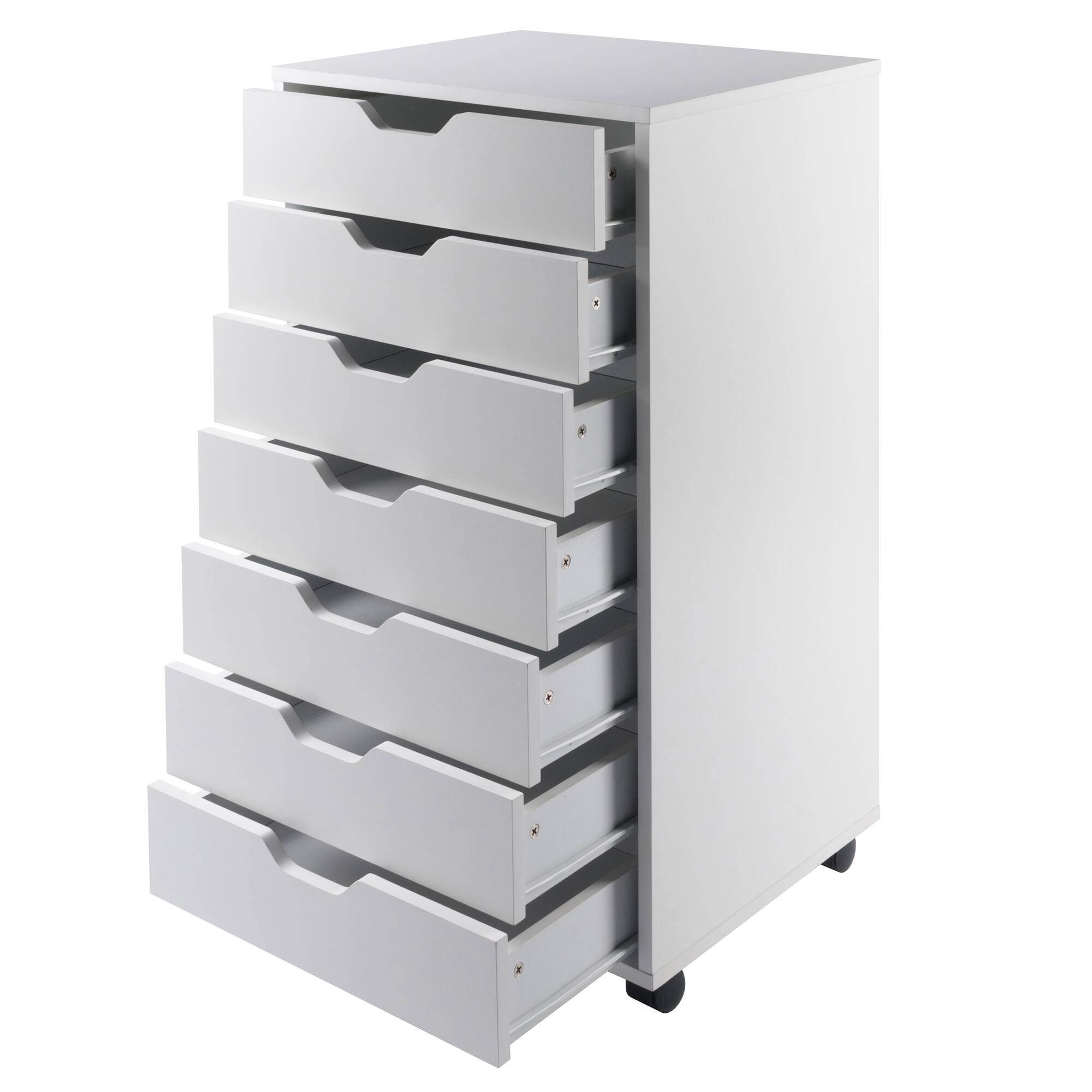 Alt View 1. Winsome Wood - Halifax 7-Drawer Mobile Cabinet - White.