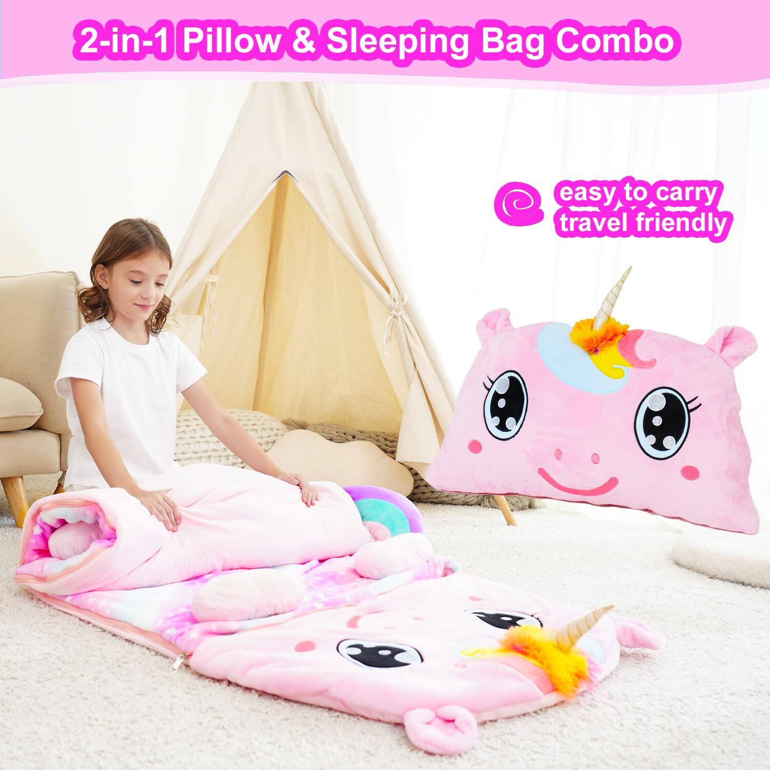 2-in-1 Pillow & Sleeping Bag Combo

easy to carry travel friendly