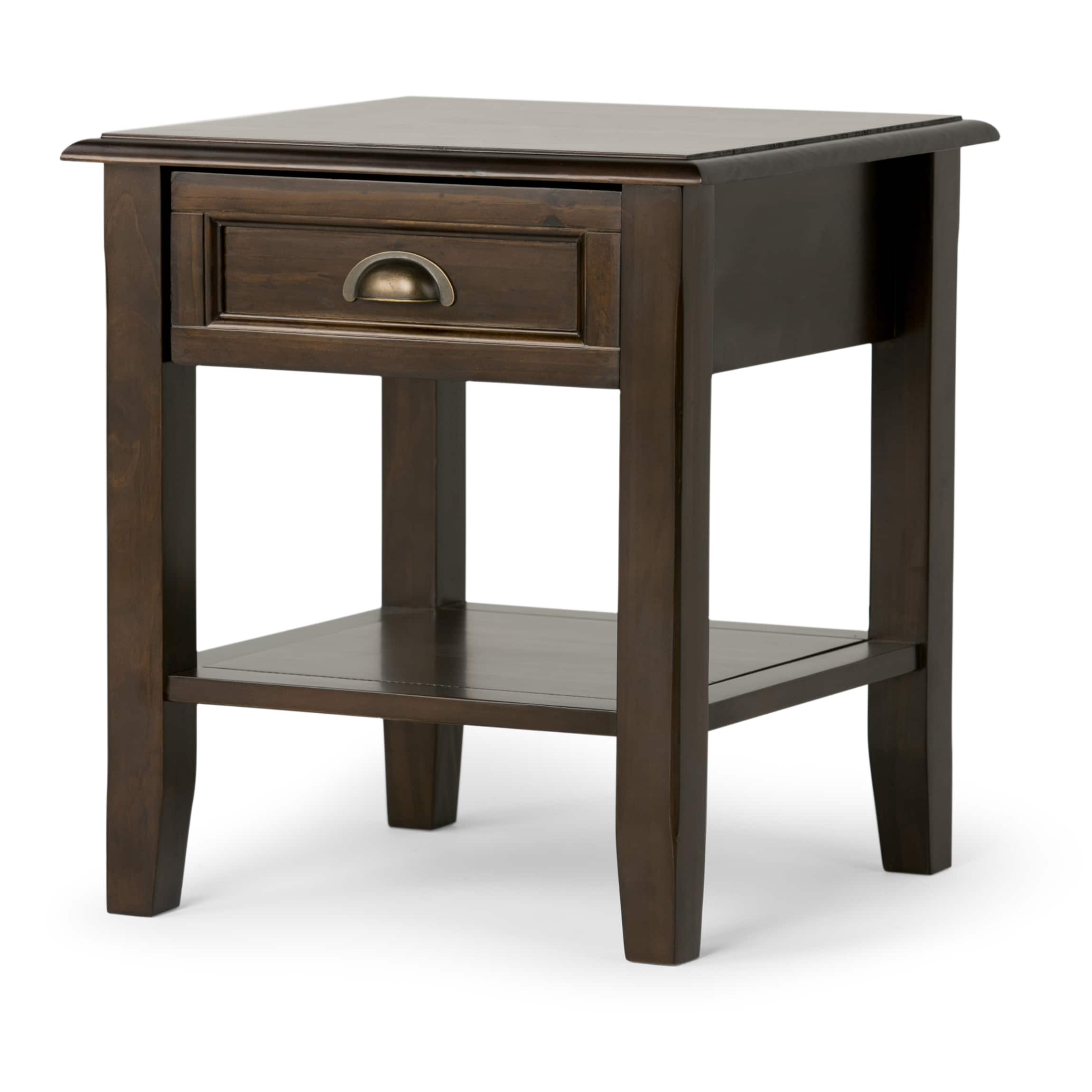 Simpli Home - Burlington End Table - Mahogany Brown - Front_Zoom