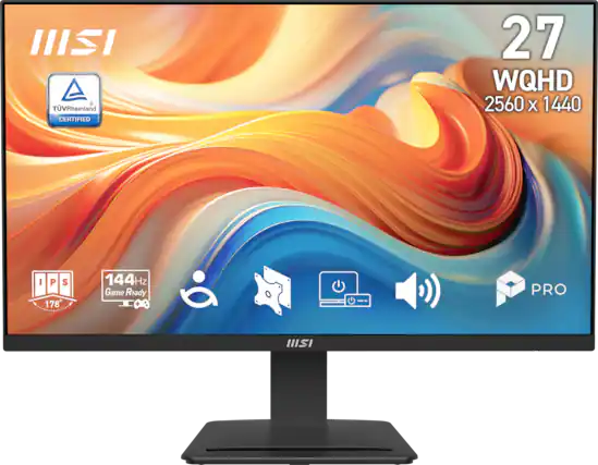 MSI TVRheinland CERTIFIED 27 WQHD 2560 X 1440 IPS 178° 144Hz Game Ready PRO