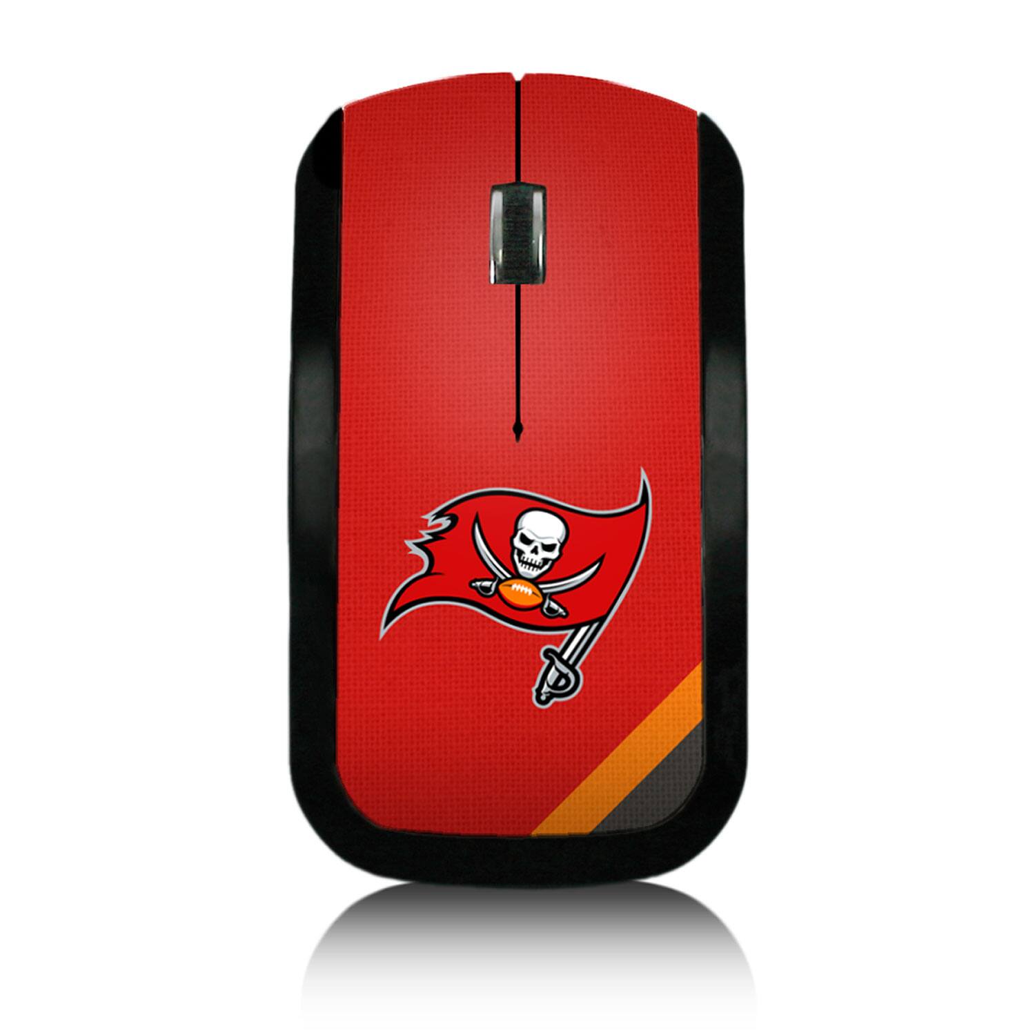 Front. Keyscaper - Tampa Bay Buccaneers Diagonal Stripe Wireless Mouse - Multicolor.