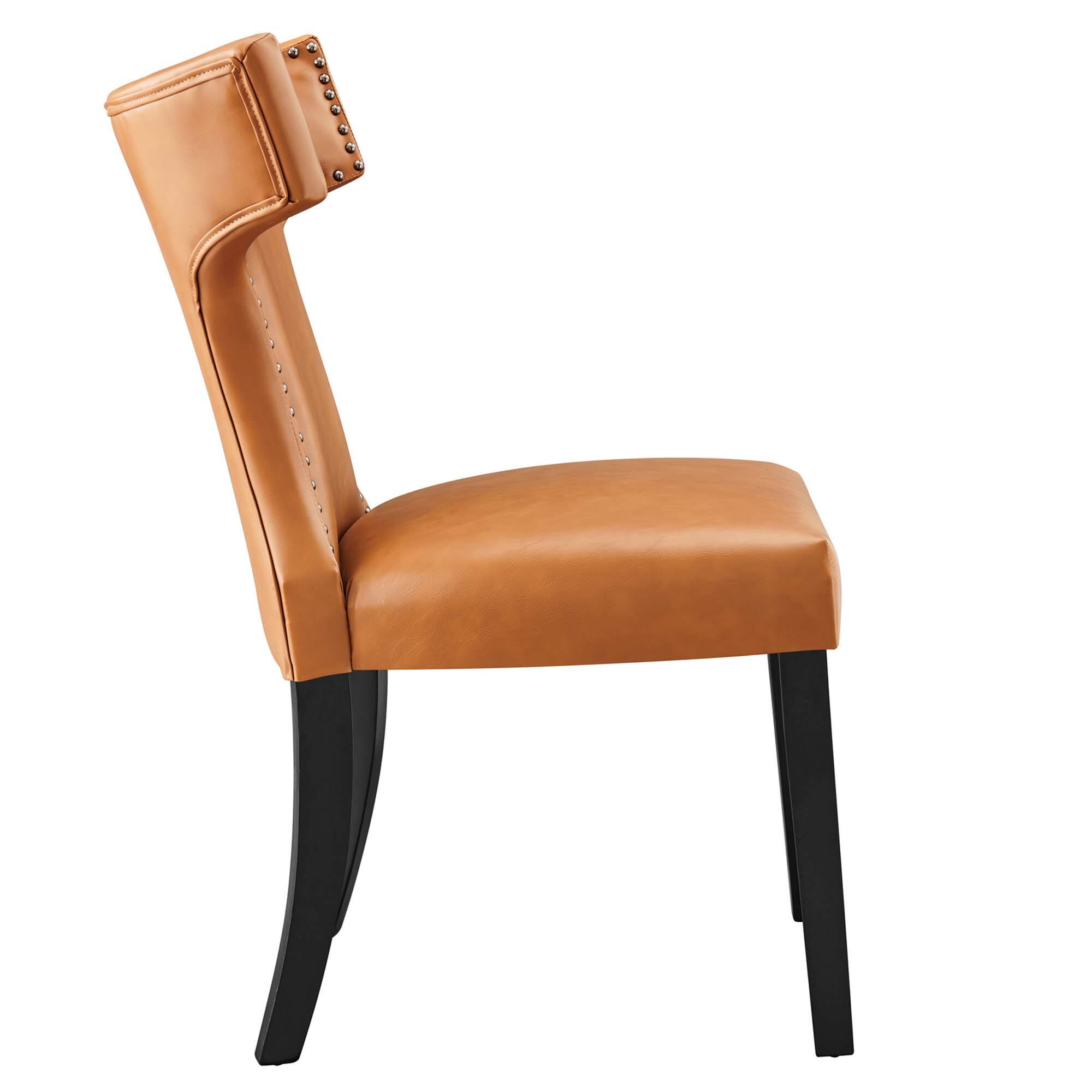 Left. Modway - Curve Vegan Leather Dining Chair by Modway - Brown.