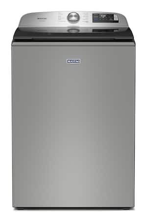 Maytag - 5.3 Cu. Ft. Smart Top Load Impeller Washer with Extra Power and Sanitize Cycle with Oxi - Classic SIlver