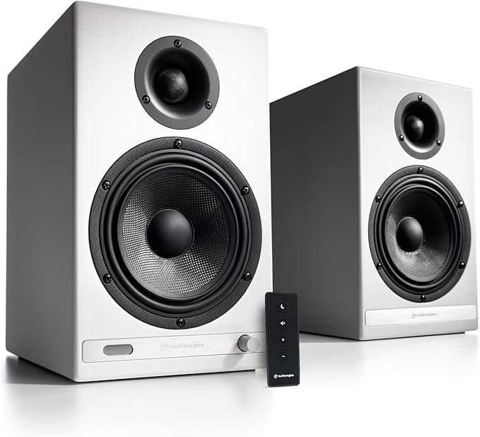 Front. Audioengine - HD6 Home Music System w/ Bluetooth aptX-HD - White.