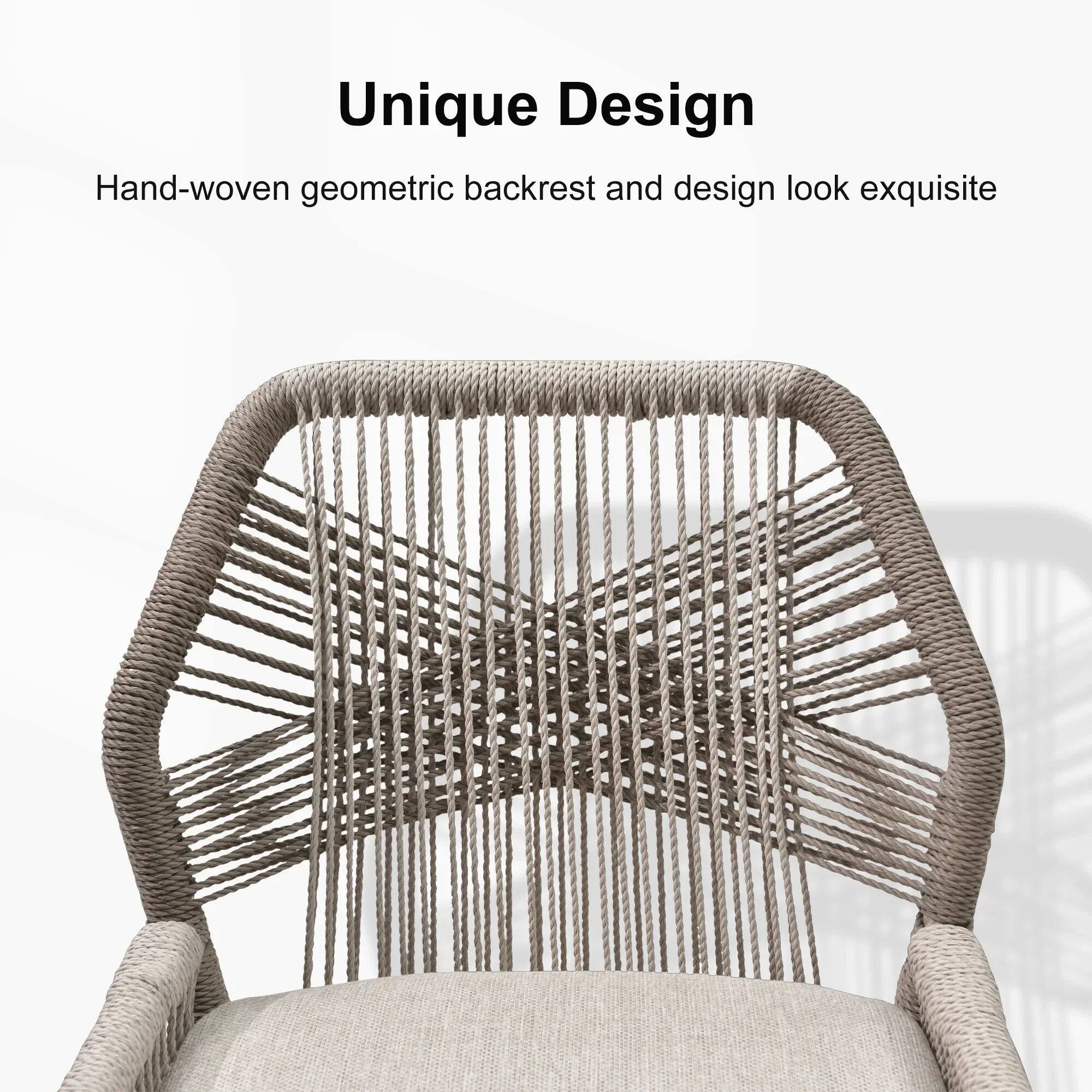 Unique Design

Hand-woven geometric backrest and design look exquisite
