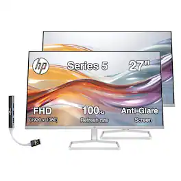 HP - 27" FHD IPS Monitor with 5ms Response Time, Flicker Free, Anti-Glare, VGA, HDMI, & DKZ Hub, Color 2 Pack - Black/Silver