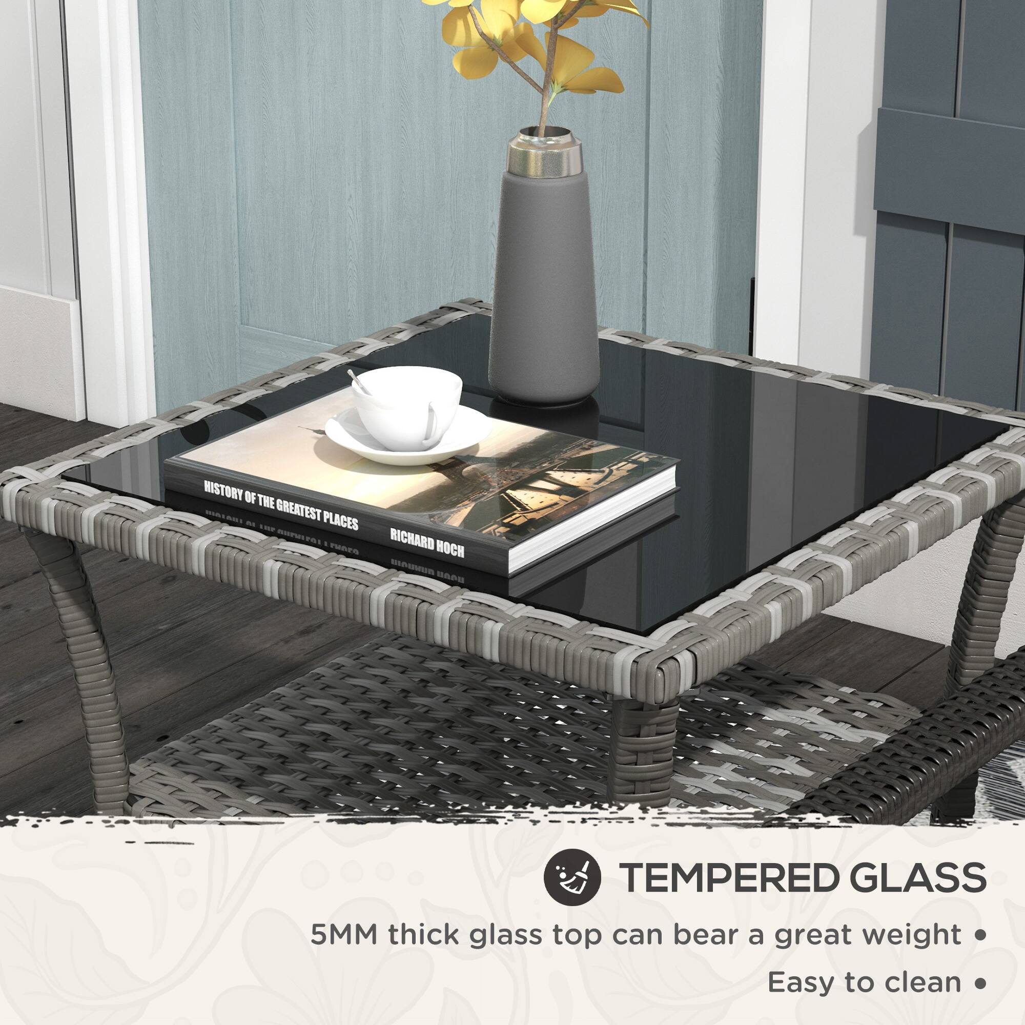 HISTORY OF THE GREATEST PLACES - RICHARD HOCH - MAE TEMPERED GLASS 5MM thick glass top can bear a great weight - Easy to clean