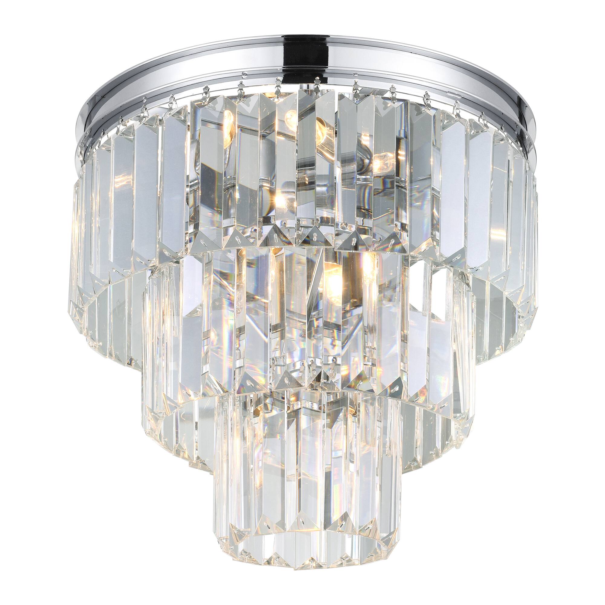 Angle. CWI Lighting - Weiss 8 Light Flush Mount With Chrome Finish - Chrome.