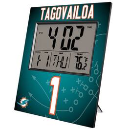 Keyscaper - Tua Tagovailoa Miami Dolphins Digital Desk & Wall Clock - Multicolor