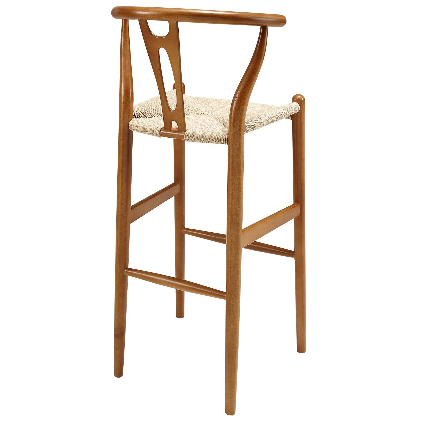 Back. Modway - Amish Wood Bar Stool by Modway - Walnut.