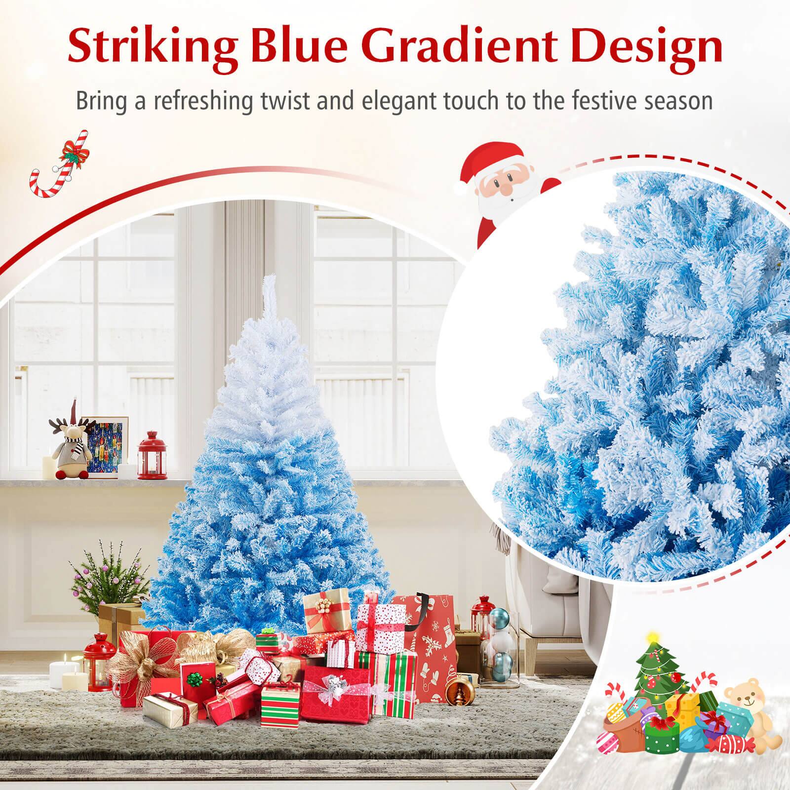 Striking Blue Gradient Design  
Bring a refreshing twist and elegant touch to the festive season
