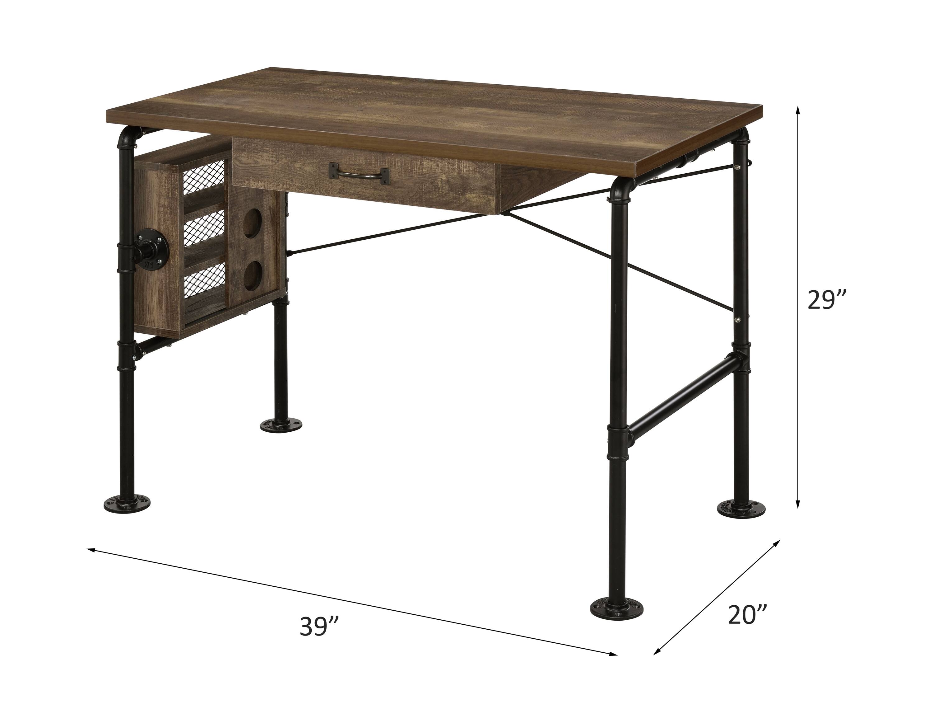 The dimensions of the table are:

- Height: 29 inches
- Width: 39 inches
- Depth: 20 inches