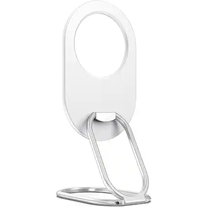 Front. PARKER SLATER - Magnetic Phone Ring Stand Grip for MagSafe iPhone 17–12 (White) - White.
