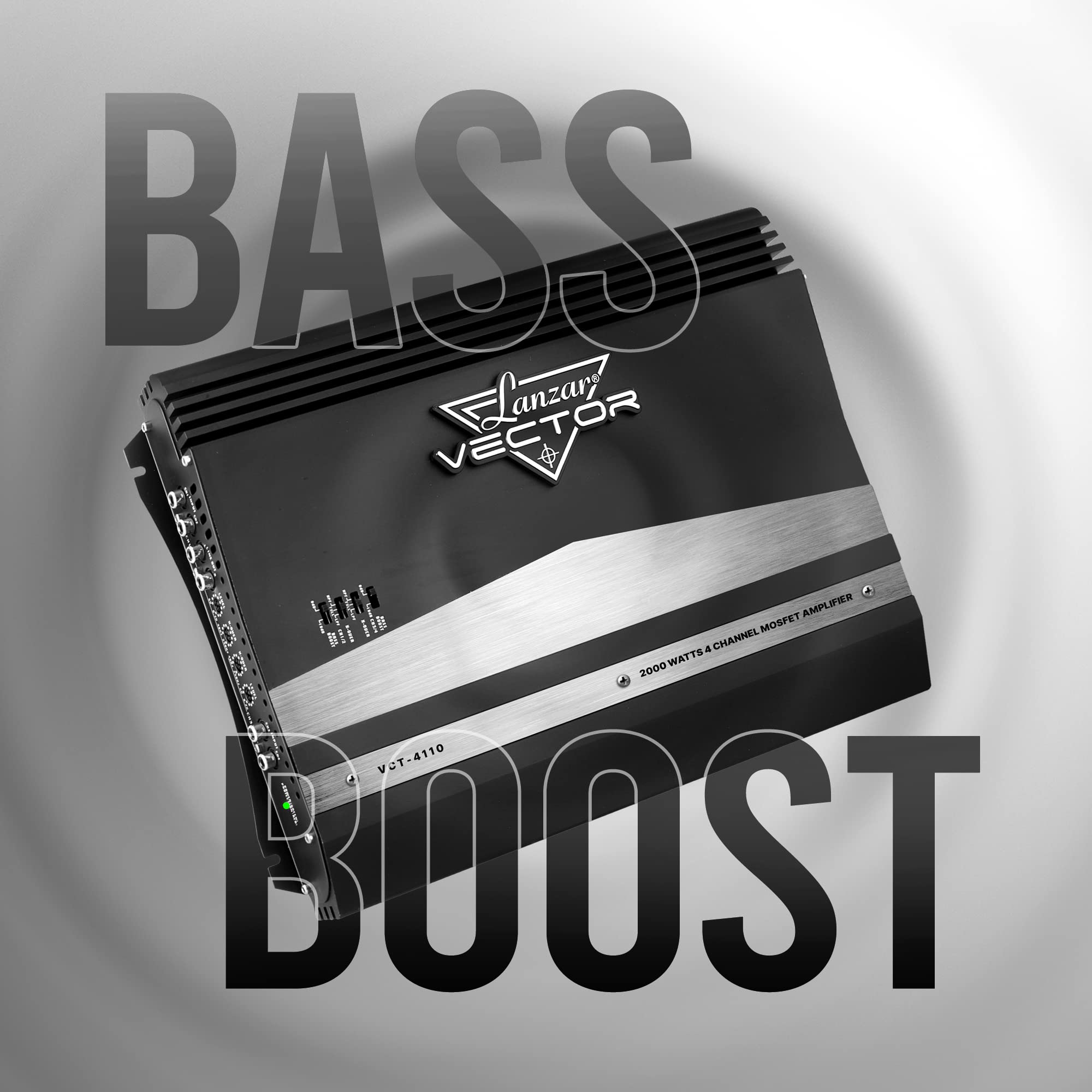 BASS  
anzar VECTOR x AMPLIFIER MOSFET I I CHANNEL 4 WATTS 2000 VOT-4110 e BUOST