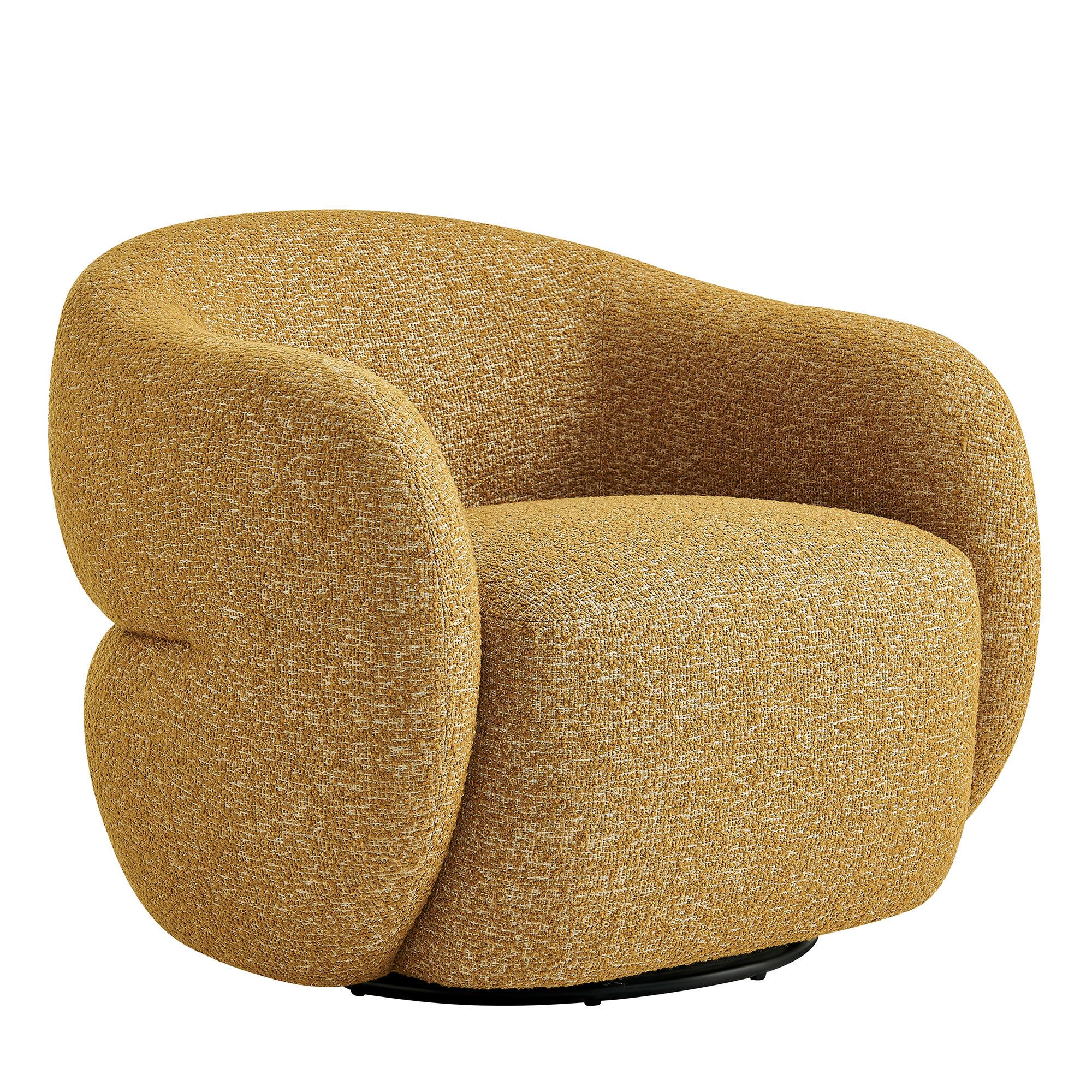 Angle. Modway - Selby Textured Woven Fabric Swivel Accent Chair by Modway - Mustard.