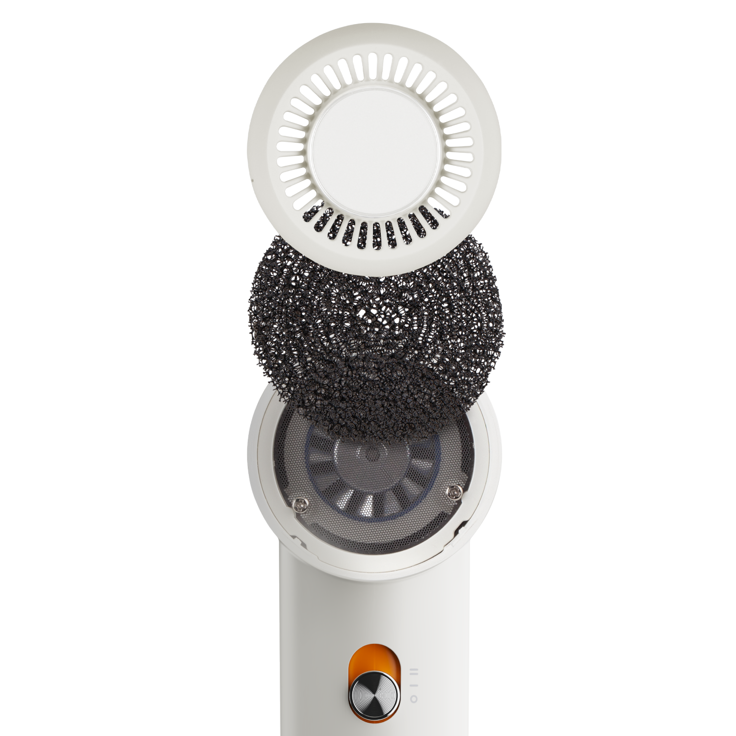 Alt View 3. Momax - momax High-Speed Hair Dryer - Mini Blow Dryer with 110,000 RPM Brushless Motor, Negative Ionic for Fast Drying - White.