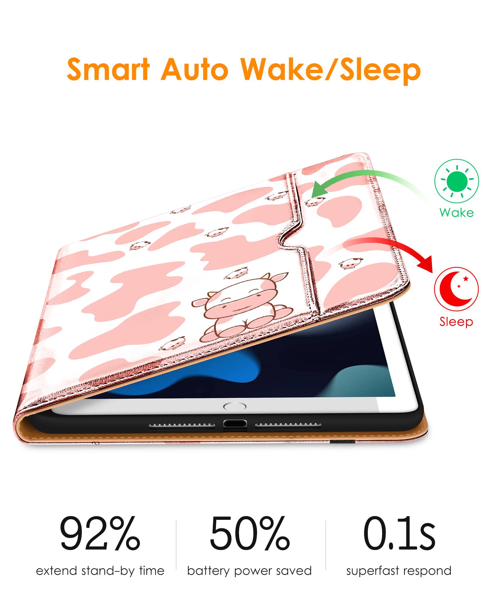 Smart Auto Wake/Sleep

- 92% extend stand-by time
- 50% battery power saved
- 0.1s superfast respond

Wake
Sleep