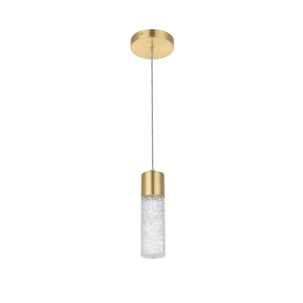Left. Elegant Lighting - Constellation 1 light Gold LED Pendant - Gold.