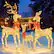 Angle. Nordic Hygge - 3-Piece Large Lighted Christmas Deer Family Set, Outdoor 5FT Christmas Reindeer Holiday Yard Decoration - Gold.