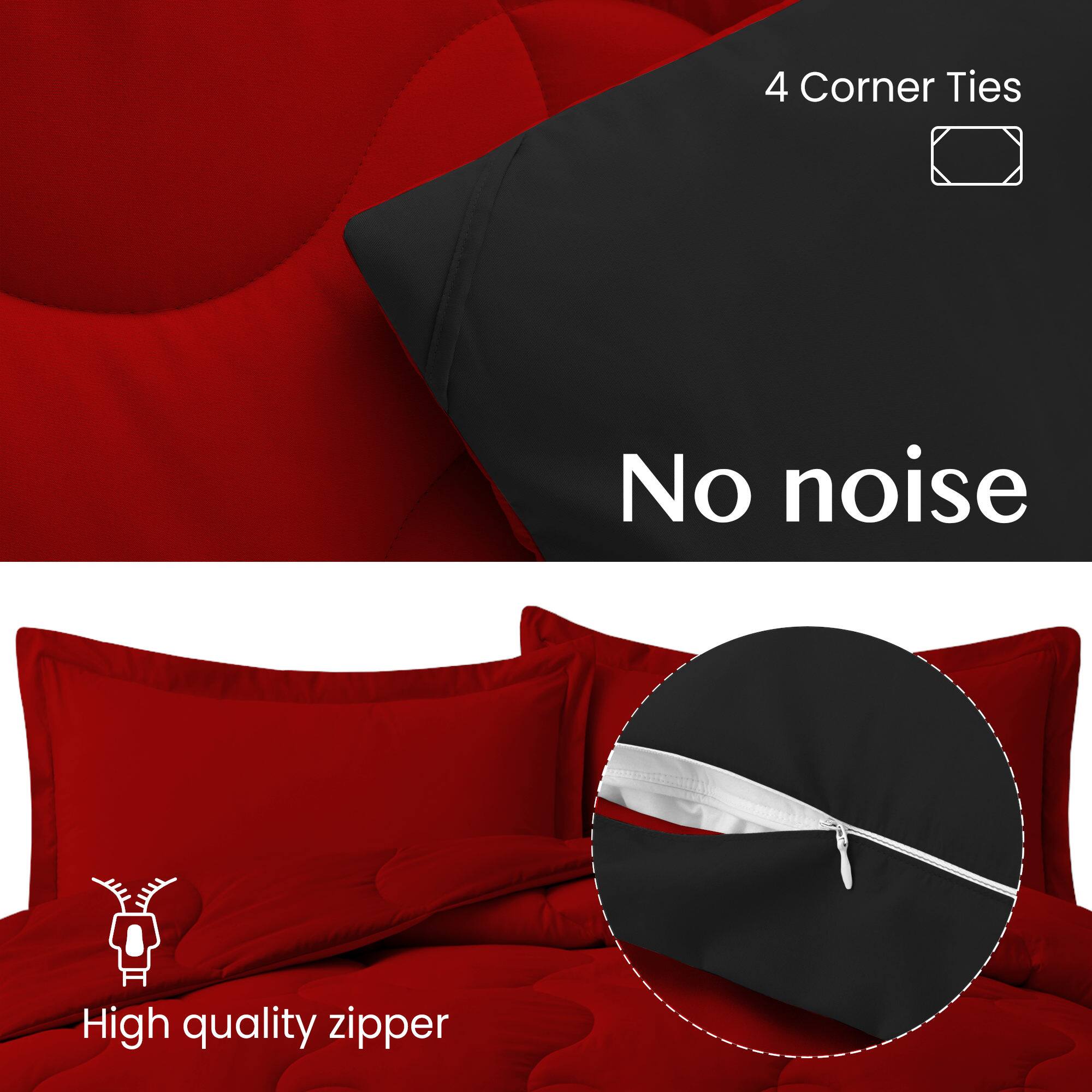 4 Corner Ties, No noise, High quality zipper