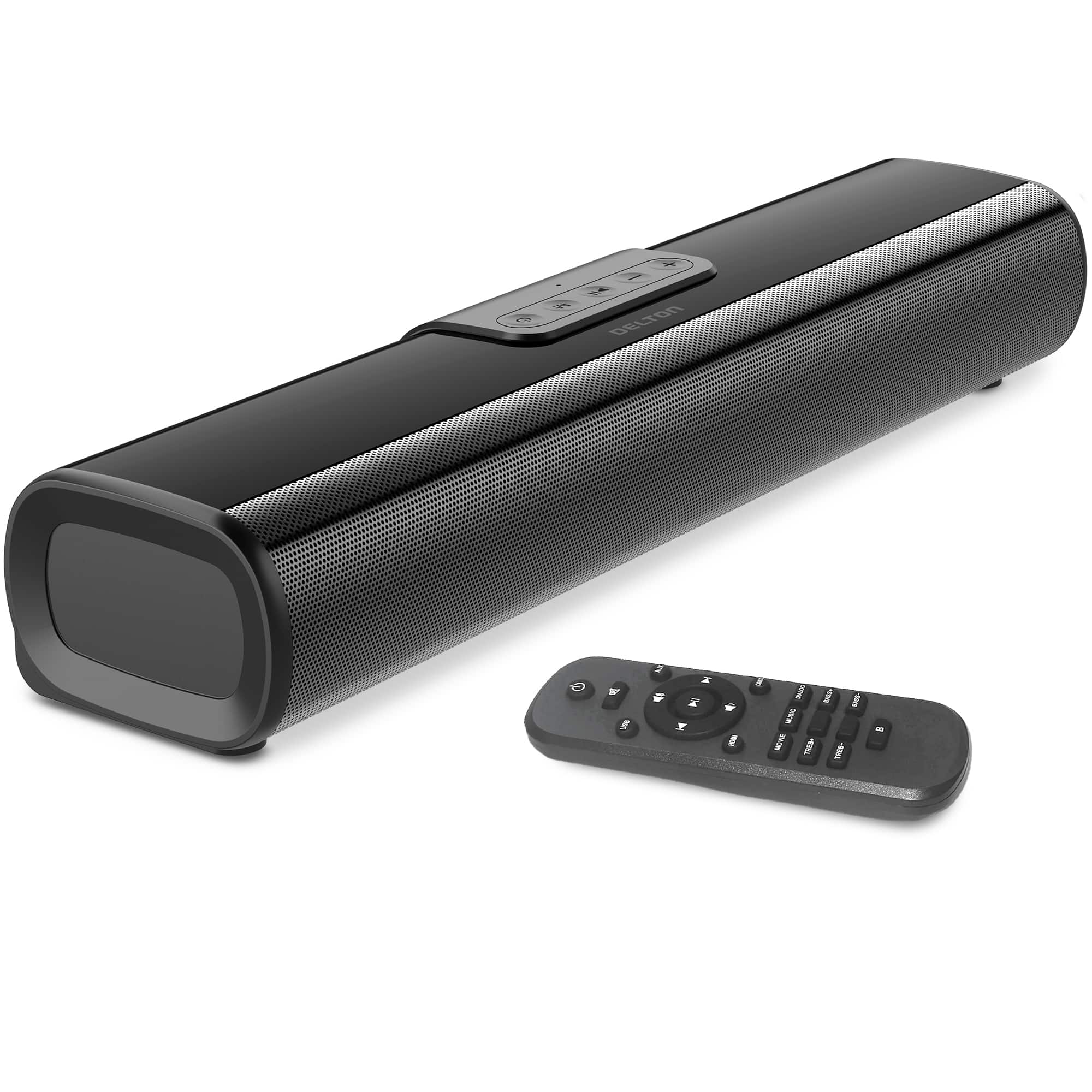 Delton - SB380 50W Bluetooth Computer Speaker Soundbar for Office, Home, TV, Game Room, Black
