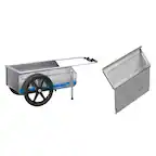 Front. Tipke Manufacturing Company - Tipke Manufacturing Company Foldit Folding Cart, Blue Stripe with Rear Gate - Silver.