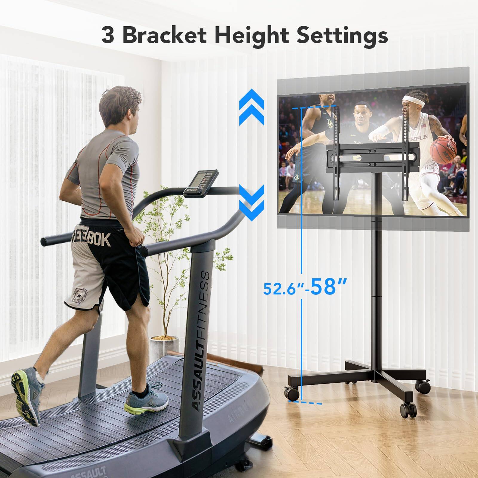 3 Bracket Height Settings

52.6" - 58"