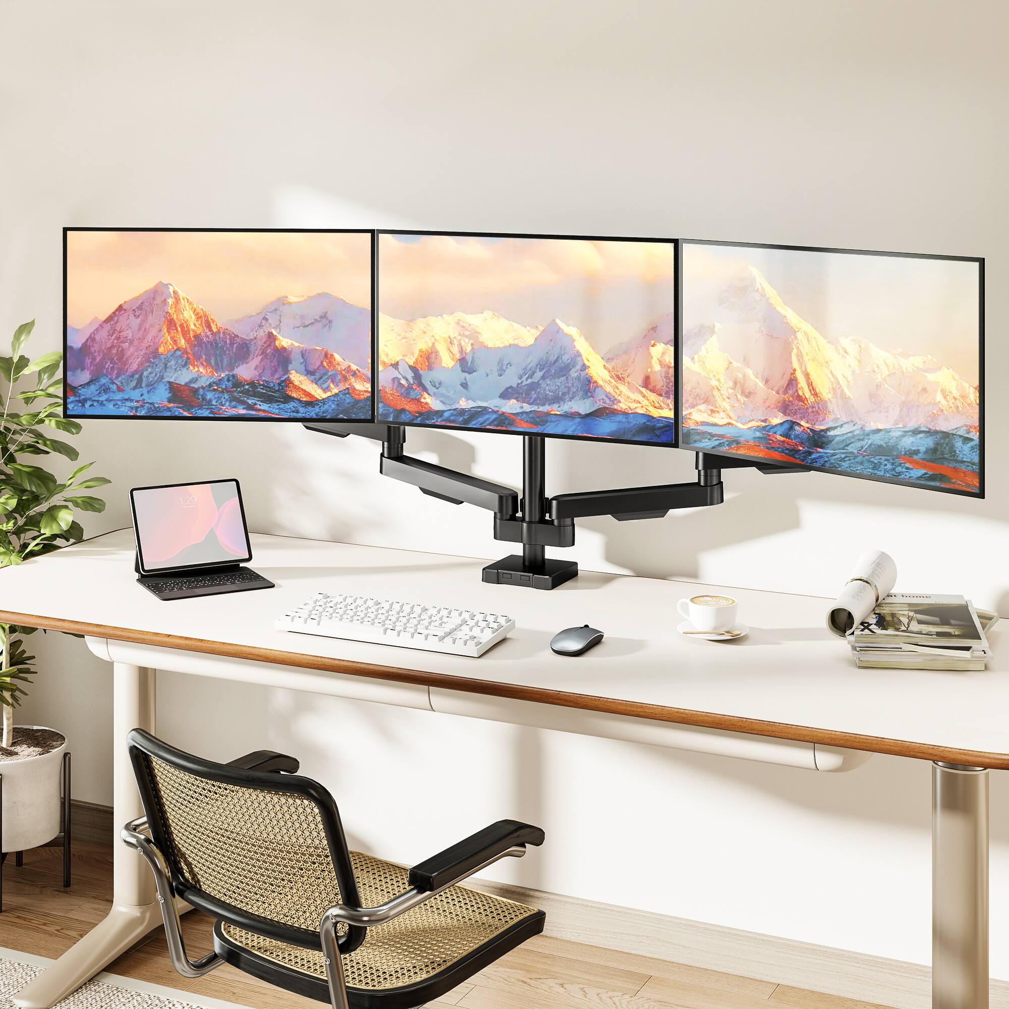 Rfiver 3 panel display with full angle adjustable function Black - Best Buy