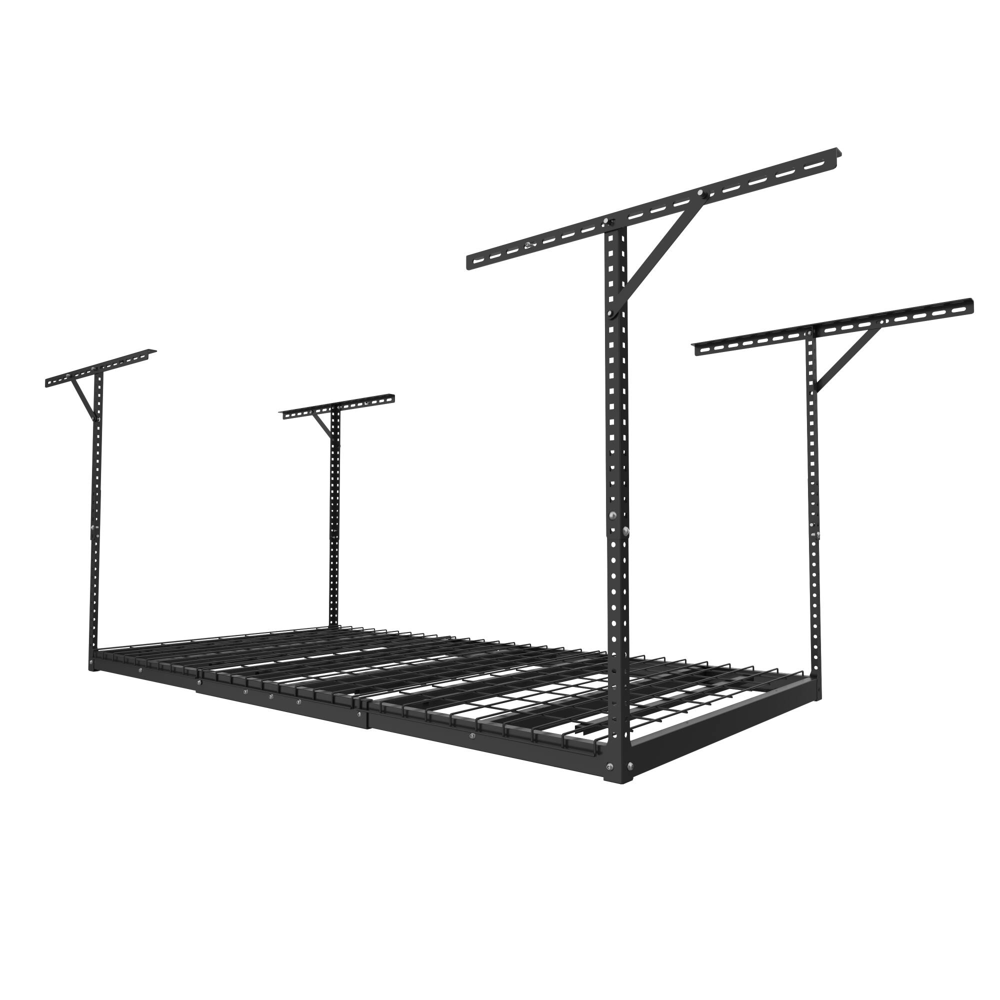 Angle. Fleximounts - Max Series 36 in. W x 72 in. D Heavy Duty Ceiling Mounted Garage Rack - Black.