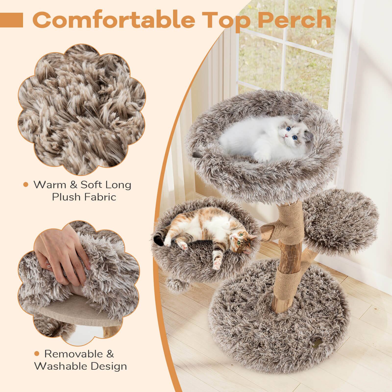 Comfortable Top Perch

- Warm & Soft Long Plush Fabric
- Removable & Washable Design