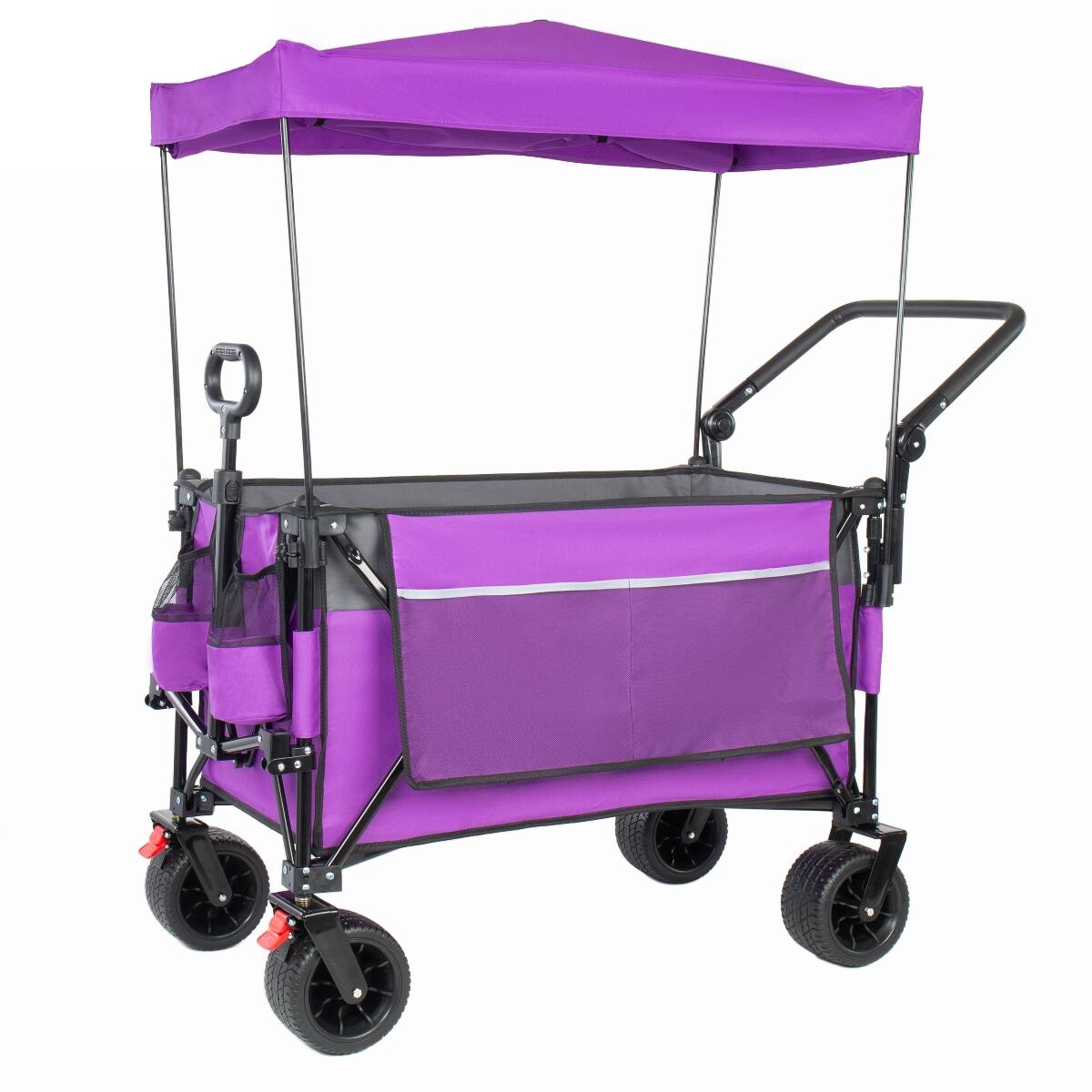 Front. Loheer - Loheer Folding Wagon Cart with Removable Canopy, 480 lb Capacity and All Terrain Wheels.