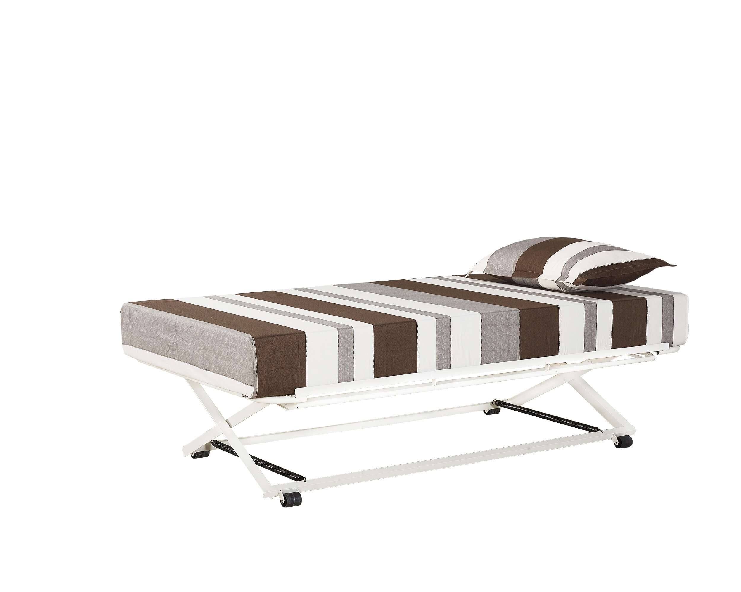 Kings Brand Furniture Twin Pop Up Metal Trundle Bed – White White ...