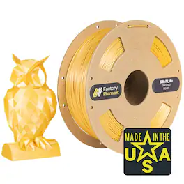 Factory Filament - 1.75mm PLA 3D Printer Filament, 1 KG Spool, Dimensional Accuracy +/- 0.02 mm, 3D Printing Filament - Silk Gold