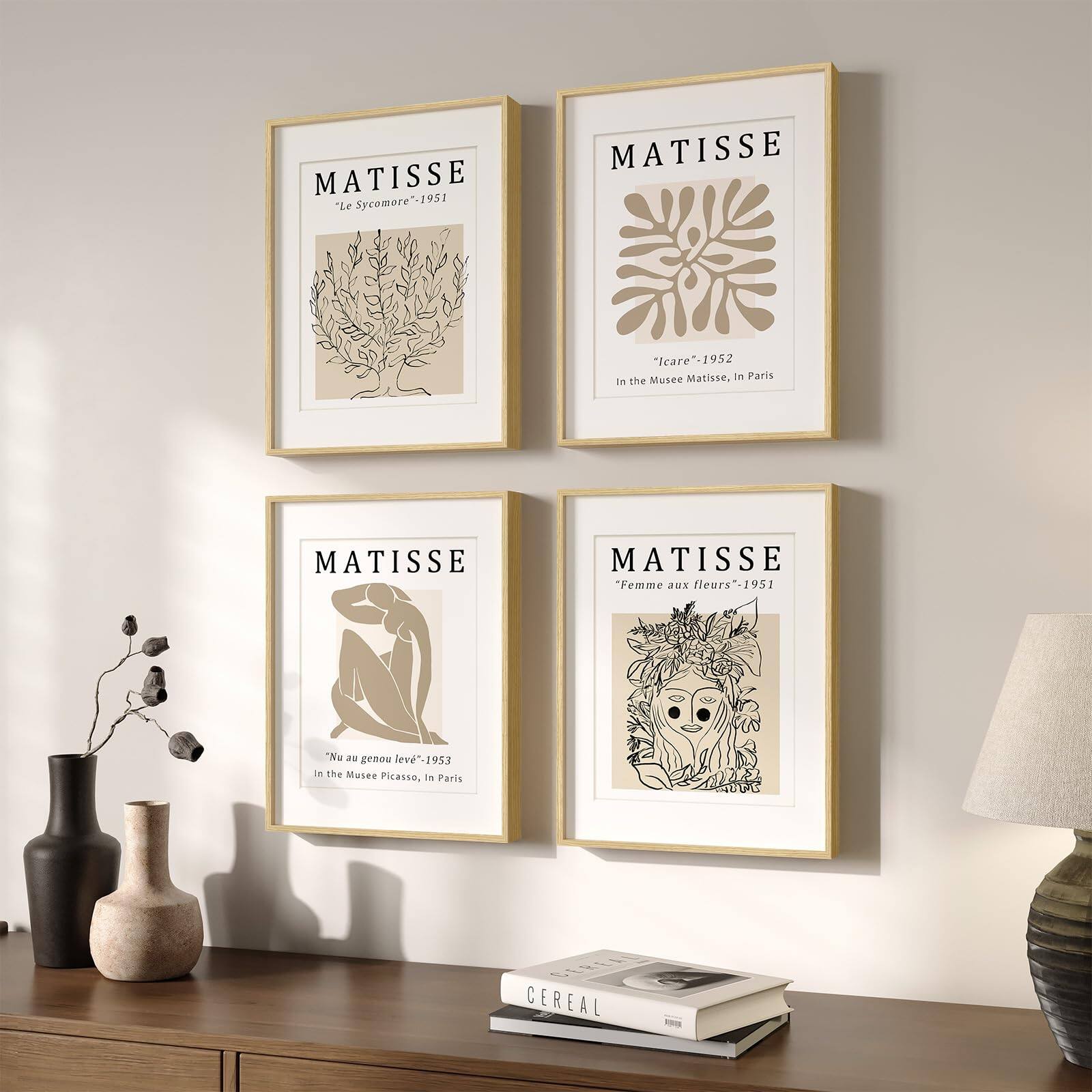 MATISSE "Le Sycomore" - 1951  
MATISSE "Icare" - 1952  
In the Musée Matisse, in Paris  

MATISSE "Femme aux fleurs" - 1951  
MATISSE "Nu au genou levé" - 1953  
In the Musée Picasso, in Paris