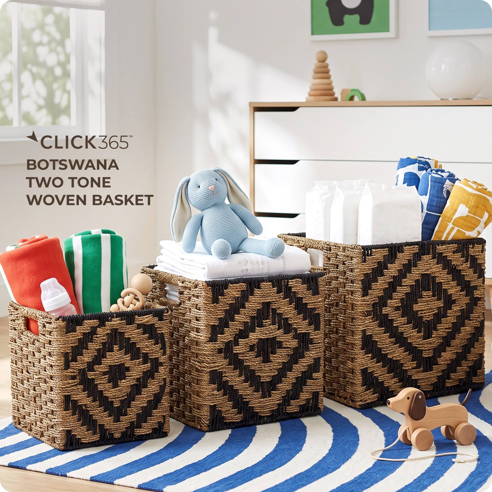 CLICK365 BOTSWANA TWO TONE WOVEN BASKET