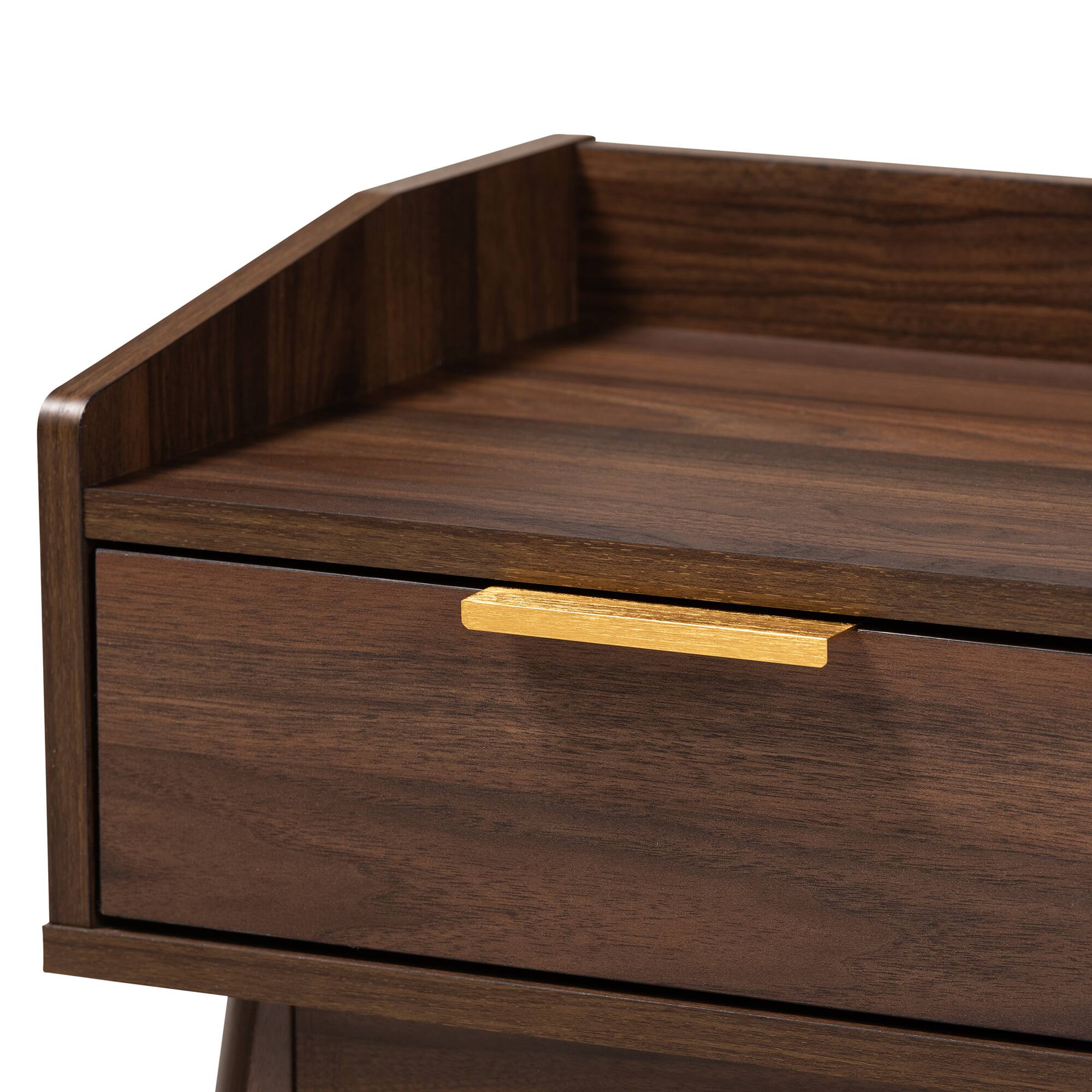 Alt View 1. Baxton Studio - Lena Mid-Century Modern Finished 1-Drawer Wood Nightstand - Walnut.