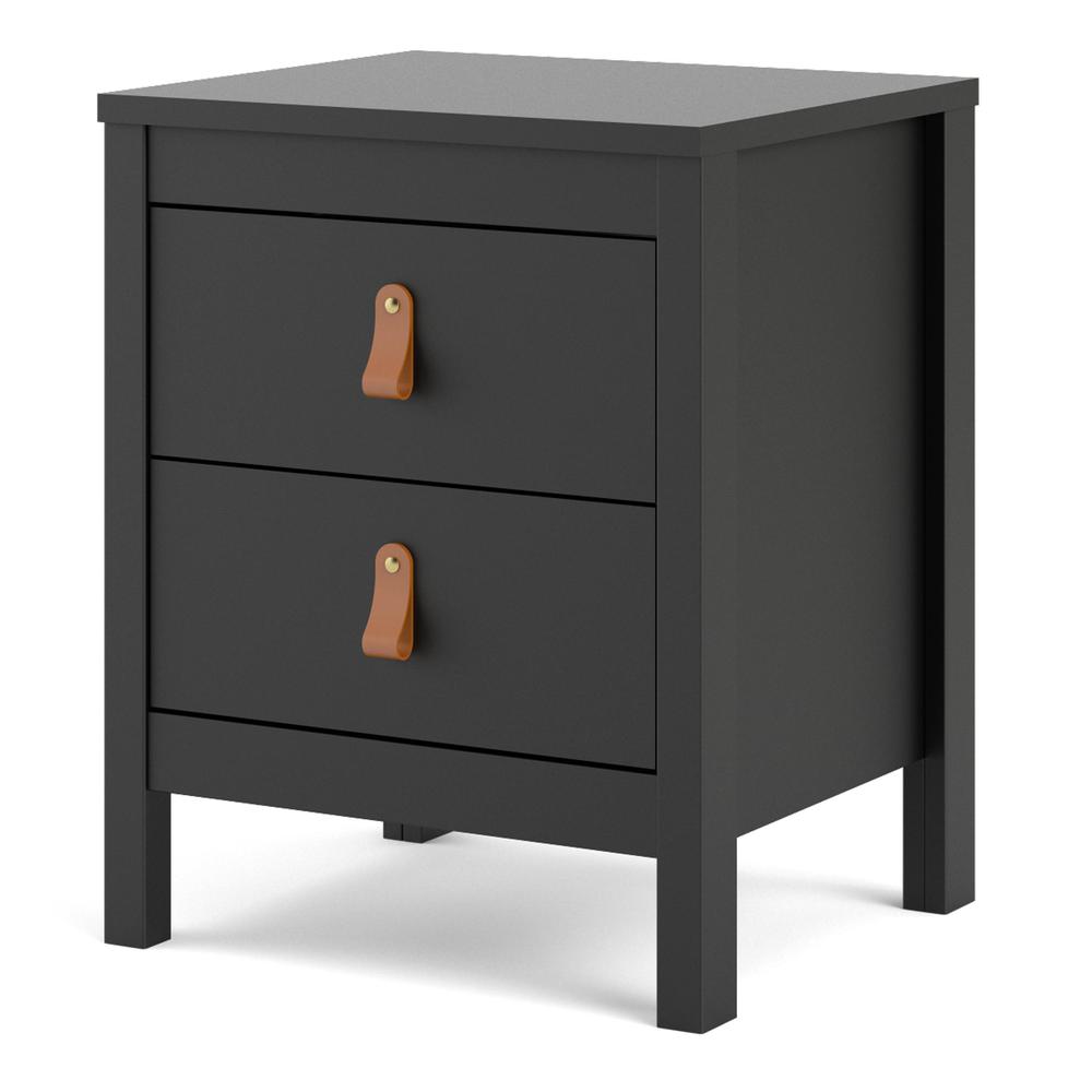 Back. Tvilum - Madrid 2 Drawer Nightstand Matte - Black.