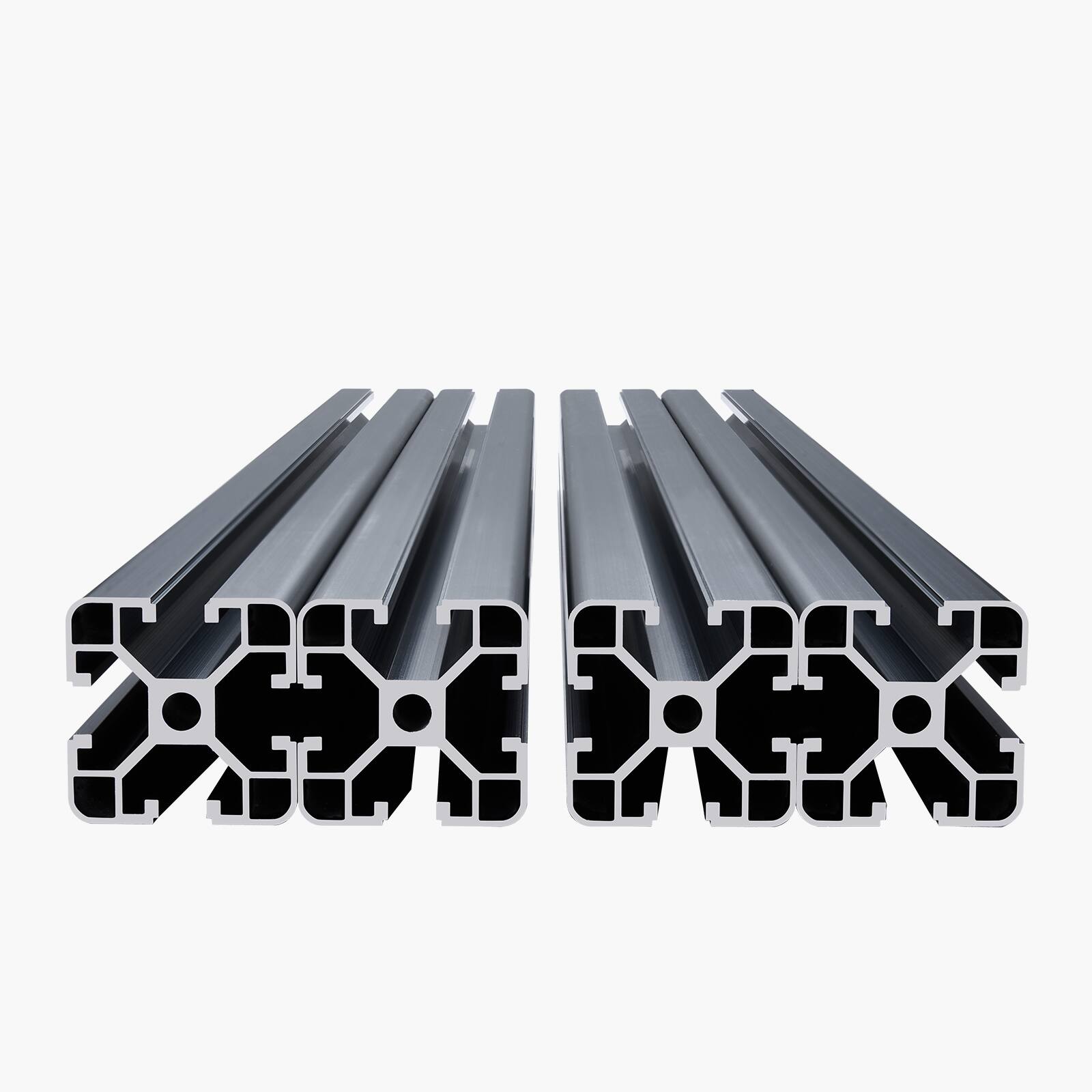 Alt View 5. VEVOR - 4PCS 23.6 in (600 mm) T Slot 4040 Aluminum Extrusion Profile, European Standard Anodized Linear Rail, High-Strength - Black.
