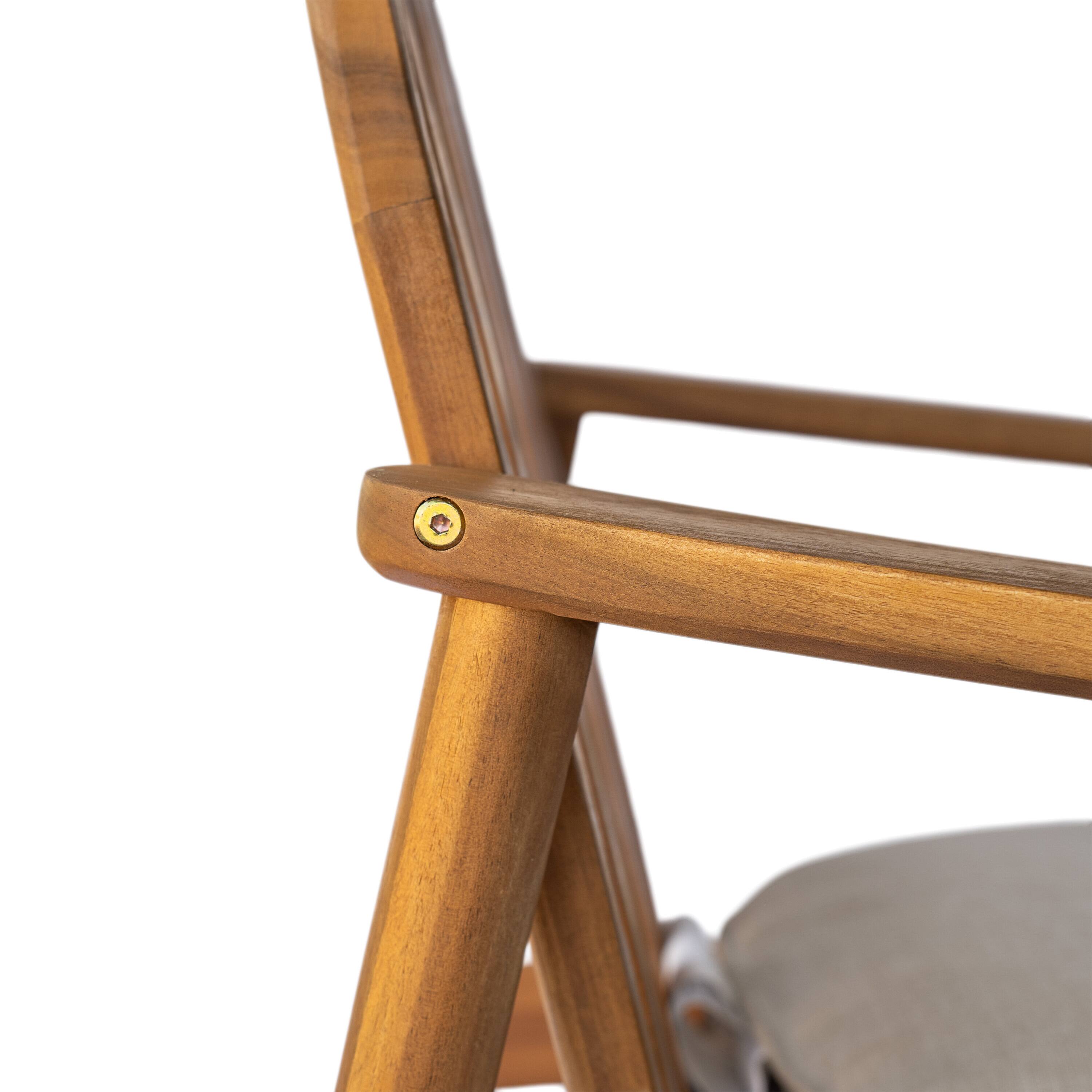 Alt View 7. Mondawe - Set of 2 Dining Chair With Cushion - Teak+ Beige.