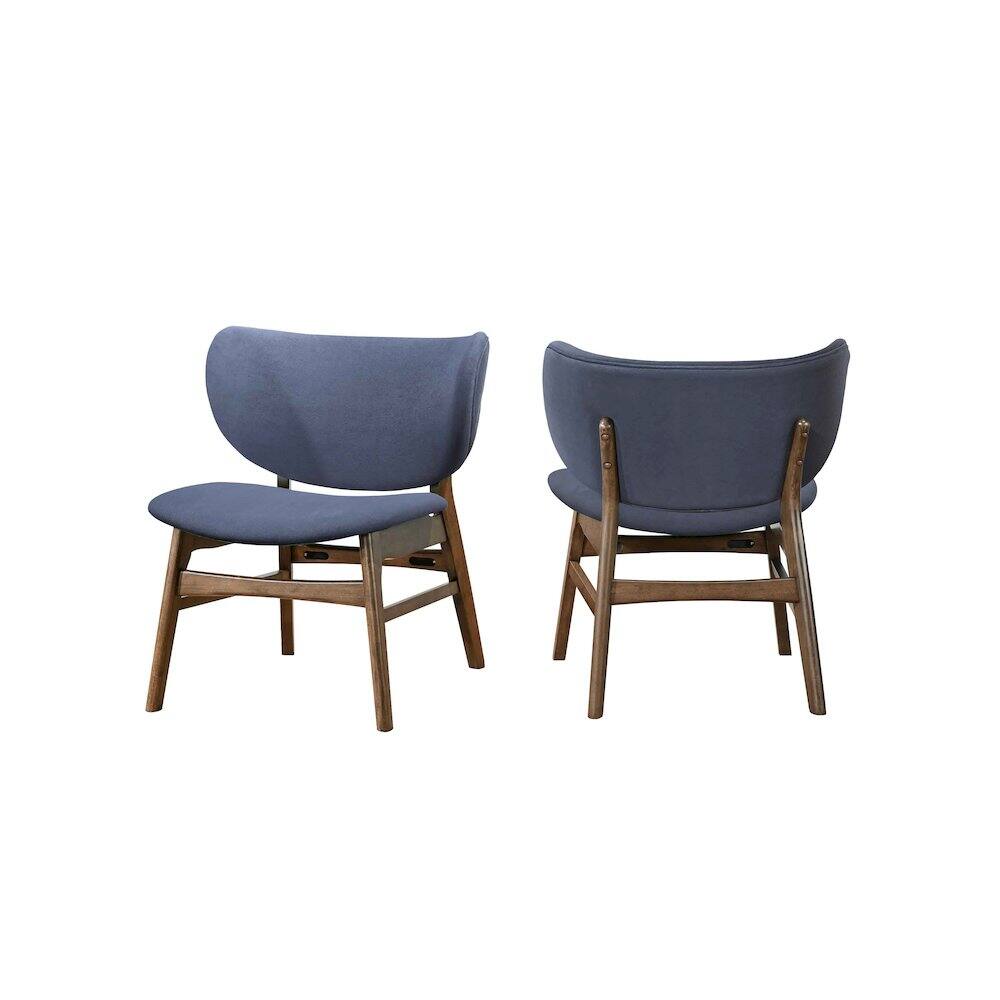 Angle. New Classic Furniture - Adler 2-Piece Wood & Fabric Lounge Chair in Blue - Blue.