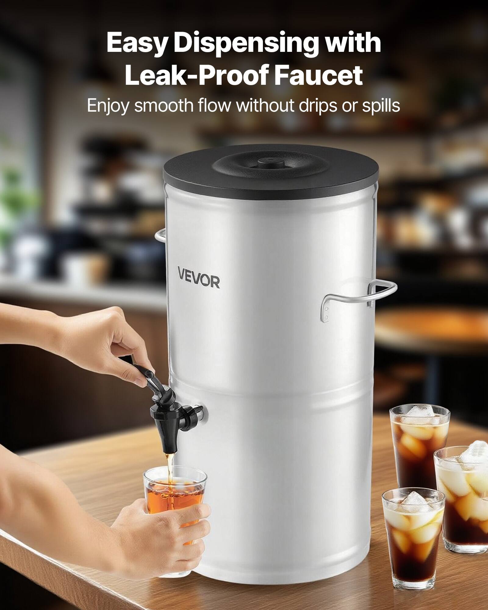 Easy Dispensing with Leak-Proof Faucet  
Enjoy smooth flow without drips or spills  
VEVOR