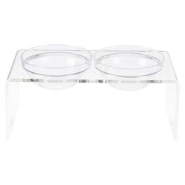 PetMaker - Elevated Dog and Cat Bowls Set - 7.1in Tall Acrylic Dog Bowl Stand - Clear