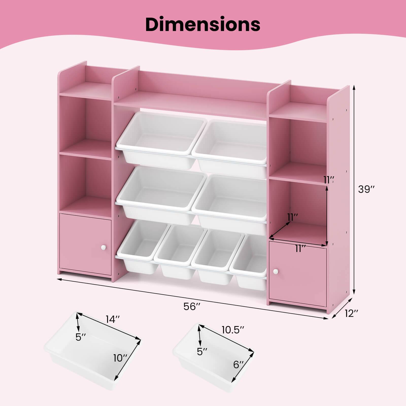 Costway 4 Tier Large Storage Cabinet with 6 Cubbies & 8 Removable