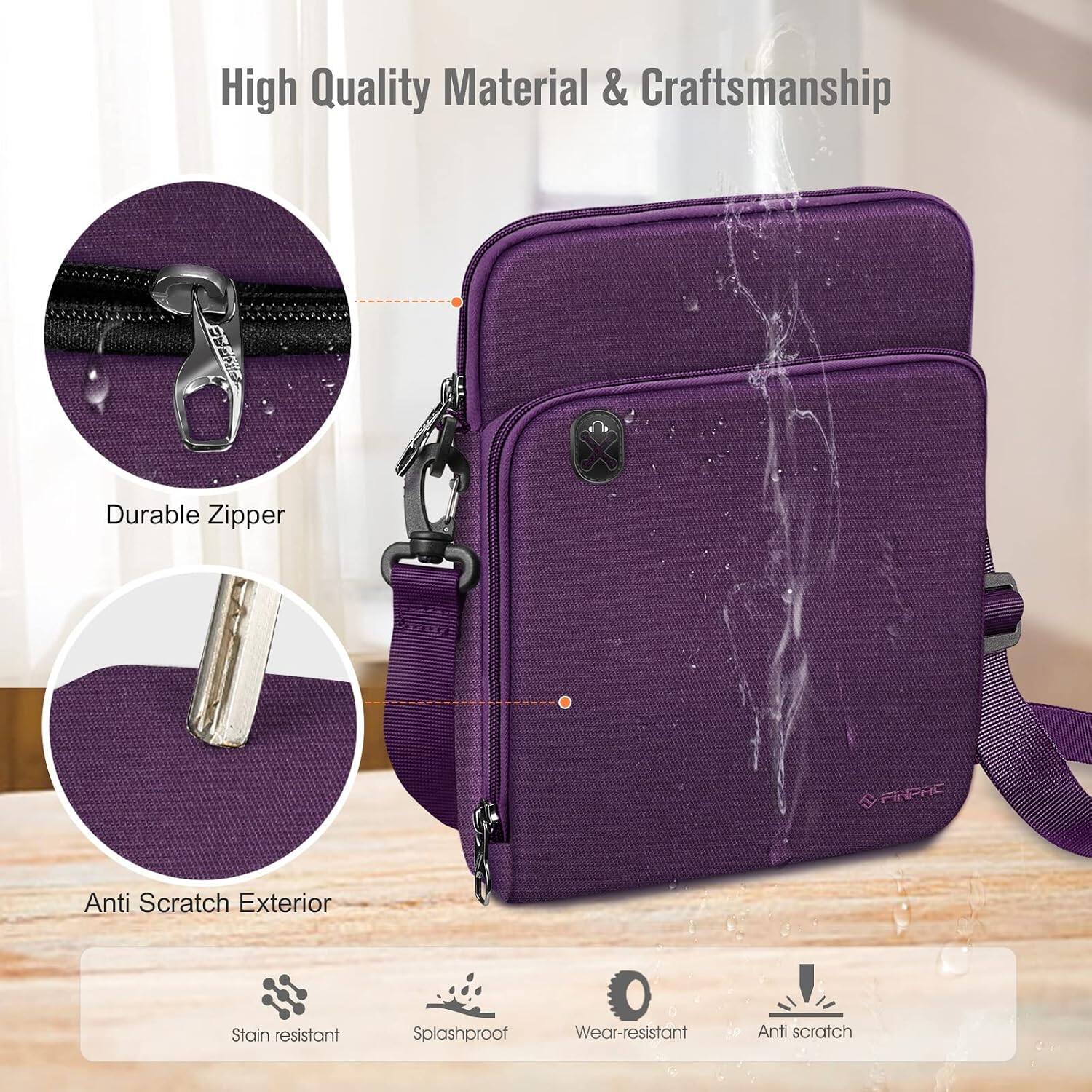 High Quality Material & Craftsmanship

SIMPOS

Durable Zipper

FINPAC

Anti Scratch Exterior

Stain resistant

Splashproof

Wear-resistant

Anti scratch