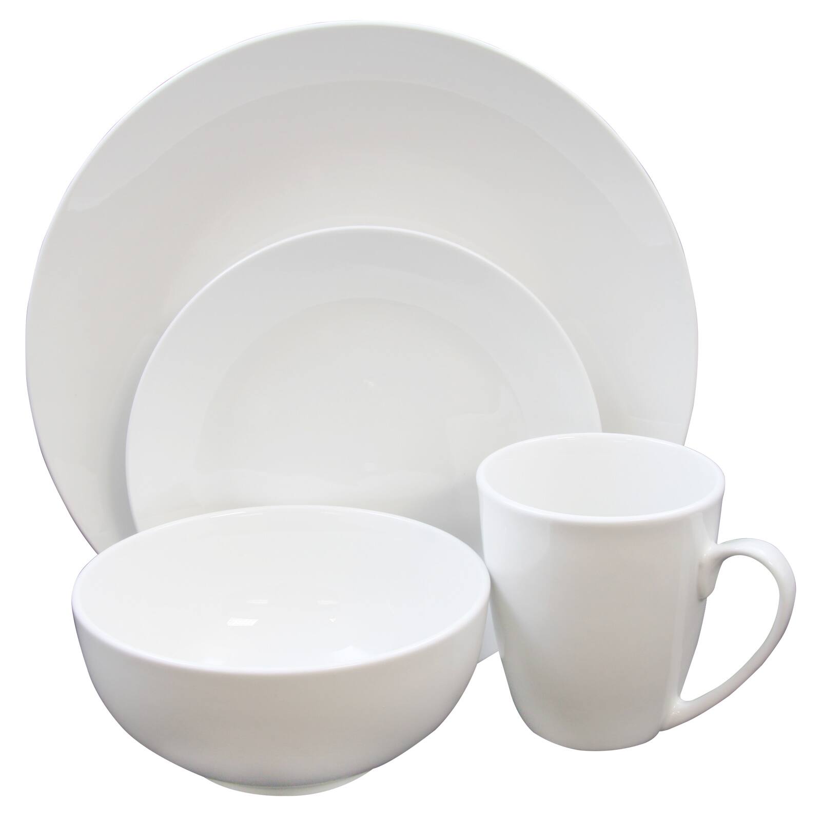 Alt View 4. Gibson - Gibson Home Ogalla 16 Piece Dinnerware Set in White - White.