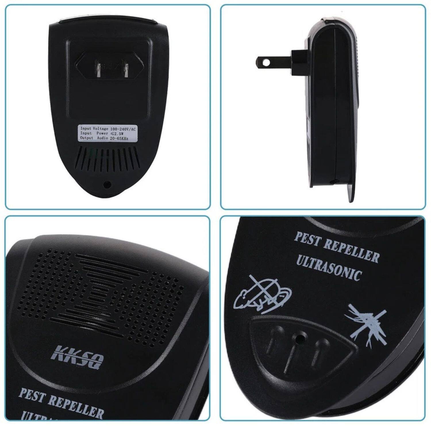 Input Voltage: 100-240V/AC  
Input Power: 2.18W  
Output Audio: 20-65KHz  

PEST REPELLER  
ULTRASONIC  

KKSQ  
PEST REPELLER  
ULTRASONIC