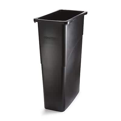 Coastwide Professional - Slim Plastic Trash Can with no Lid, 23 Gal - Black