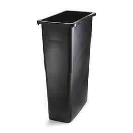 Coastwide Professional - Slim Plastic Trash Can with no Lid, 23 Gal - Black