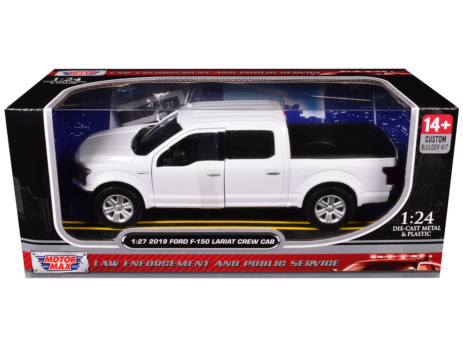 "2019 Ford F-150 Lariat Crew Cab Truck Unmarked Plain White ""Custom Builder's Kit"" 1/27 Diecast Model Car by Motormax" price history on PriceWatchPro