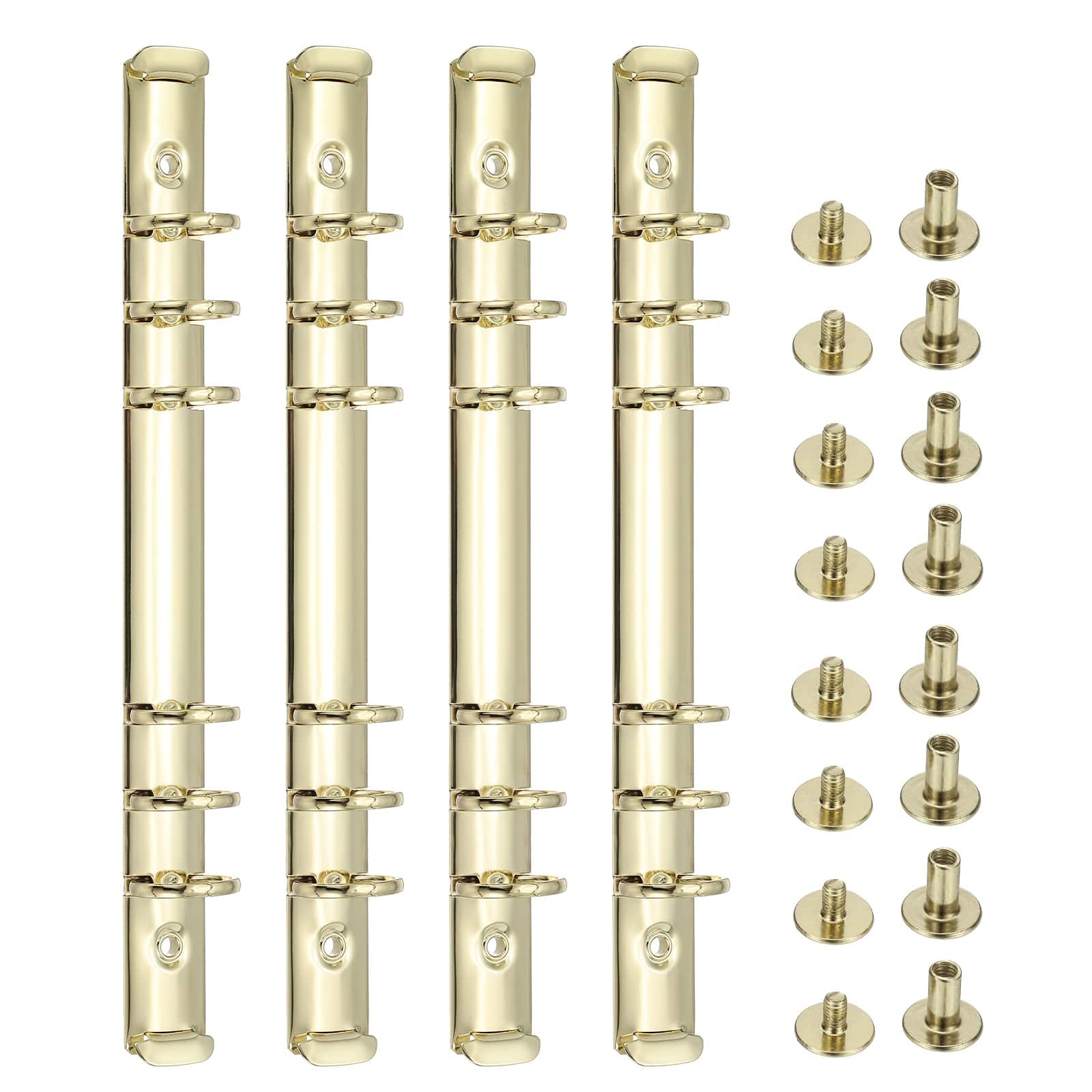 Unique Bargains - 4 Sets 6-Hole Ring Binder, A5 20mm Book Binding Kit Planner Maker Binder Ring Clip Mechanisms with Screw - Gold price history on PriceWatchPro